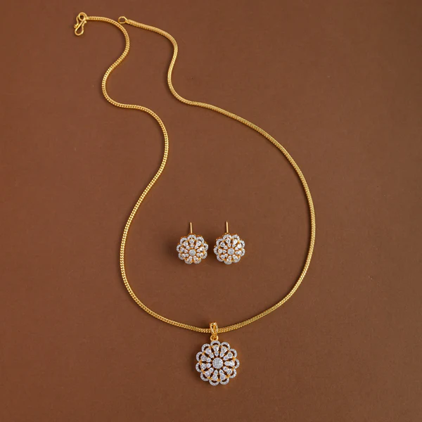 Flower design Mid length Pendant chain
